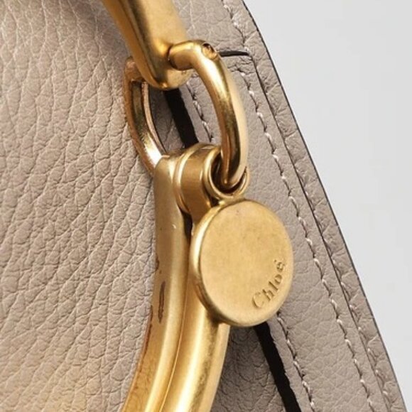 Chloe Motty Grey Leather/Suede Small Nile Bracelet Bag - Picture 6 of 12